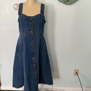 Kumar Brothers of Manchester Denim Dress Size 15/16 Vintage